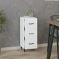 vidaXL Aparador de madera contrachapada blanco brillante 34,5x34x90 cm