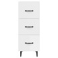 vidaXL Aparador de madera contrachapada blanco brillante 34,5x34x90 cm