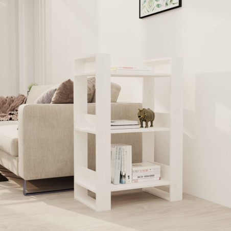 vidaXL Estantería/divisor de espacios madera pino blanco 60x35x91 cm