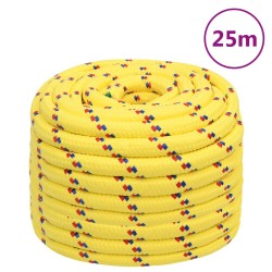 vidaXL Cuerda de barco polipropileno amarillo 20 mm 25 m
