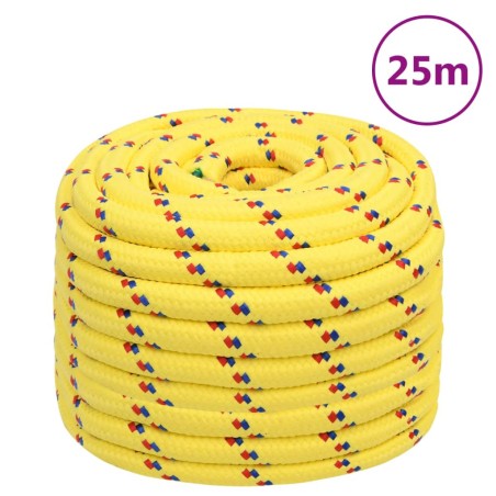 vidaXL Cuerda de barco polipropileno amarillo 20 mm 25 m