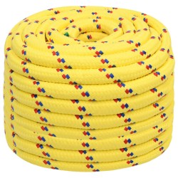 vidaXL Cuerda de barco polipropileno amarillo 20 mm 25 m