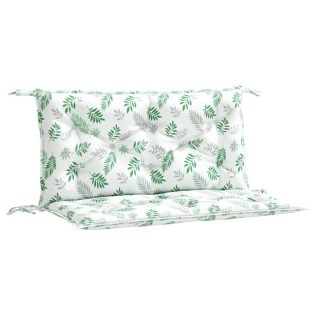 vidaXL Cojines banco jardín 2 uds tela estampado de hojas 100x50x7 cm