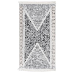 vidaXL Alfombra de algodón negra y gris 120x180 cm