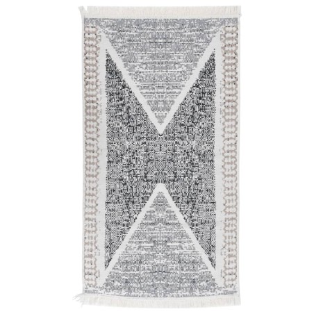 vidaXL Alfombra de algodón negra y gris 120x180 cm