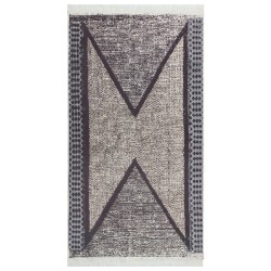 vidaXL Alfombra de algodón negra y gris 120x180 cm