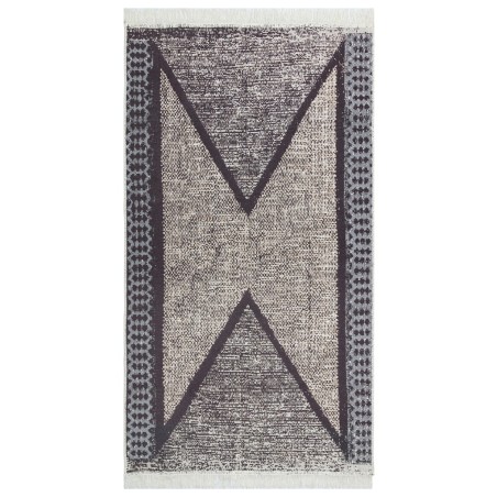 vidaXL Alfombra de algodón negra y gris 120x180 cm