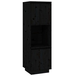 vidaXL Aparador alto de madera maciza de pino negro 38x35x117 cm