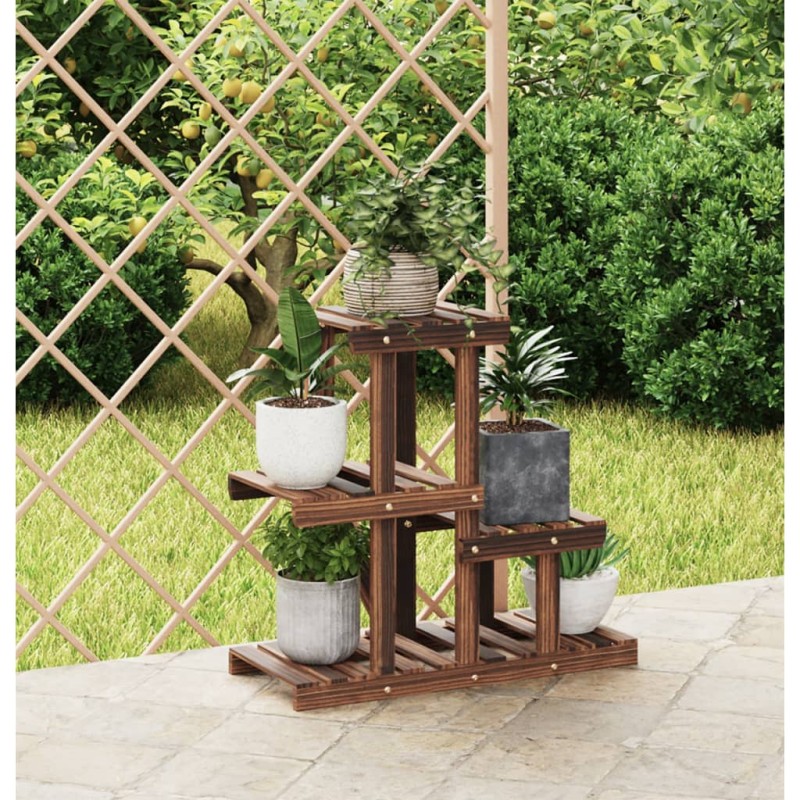 vidaXL Soporte para flores madera maciza de abeto 58x25x51 cm vidaXL Soporte para flores madera maciza de abeto 58x25x51 cm