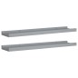 vidaXL Repisa para marcos de fotos 2 uds MDF gris 60x9x3 cm