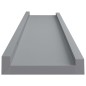 vidaXL Repisa para marcos de fotos 2 uds MDF gris 60x9x3 cm