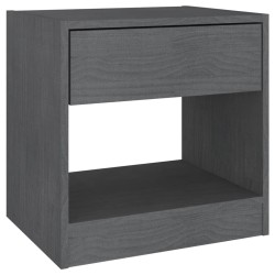 vidaXL Mesita de noche madera maciza de pino gris 40x31x40 cm