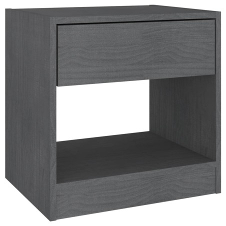 vidaXL Mesita de noche madera maciza de pino gris 40x31x40 cm