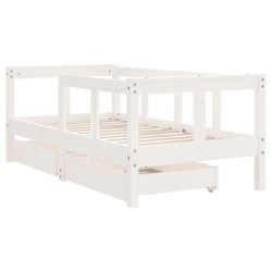 vidaXL Estructura cama niños con cajones madera pino blanco 70x140 cm