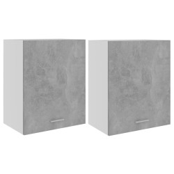 vidaXL Armarios colgantes 2 uds madera contrachapada gris 50x31x60 cm