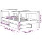 vidaXL Estructura cama niños con cajones madera pino blanco 70x140 cm