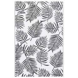 vidaXL Alfombra de exterior PP blanco y negro 120x180 cm