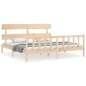 vidaXL Estructura de cama de matrimonio con cabecero madera maciza vidaXL Estructura de cama de matrimonio con cabecero madera maciza