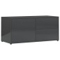 vidaXL Mueble TV madera contrachapada gris brillante 80x34x36 cm vidaXL Mueble TV madera contrachapada gris brillante 80x34x36 cm