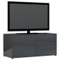 vidaXL Mueble TV madera contrachapada gris brillante 80x34x36 cm vidaXL Mueble TV madera contrachapada gris brillante 80x34x36 cm