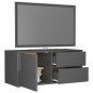 vidaXL Mueble TV madera contrachapada gris brillante 80x34x36 cm vidaXL Mueble TV madera contrachapada gris brillante 80x34x36 cm