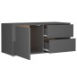 vidaXL Mueble TV madera contrachapada gris brillante 80x34x36 cm vidaXL Mueble TV madera contrachapada gris brillante 80x34x36 cm