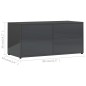 vidaXL Mueble TV madera contrachapada gris brillante 80x34x36 cm vidaXL Mueble TV madera contrachapada gris brillante 80x34x36 cm