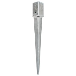 vidaXL Picas de tierra 12 uds acero galvanizado plateado 8x8x76 cm
