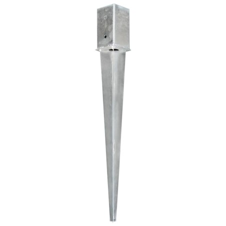 vidaXL Picas de tierra 12 uds acero galvanizado plateado 8x8x76 cm