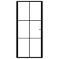 vidaXL Puerta interior vidrio ESG y aluminio negro 93x201,5 cm vidaXL Puerta interior vidrio ESG y aluminio negro 93x201,5 cm