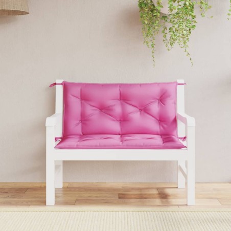 vidaXL Cojines para banco de jardín 2 uds tela rosa 100x50x7 cm