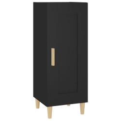 vidaXL Aparador de madera contrachapada negro 34,5x34x90 cm