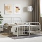 vidaXL Estructura cama metal con cabecero y estribo blanco 140x200 cm vidaXL Estructura cama metal con cabecero y estribo blanco 140x200 cm
