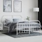 vidaXL Estructura cama metal con cabecero y estribo blanco 140x200 cm vidaXL Estructura cama metal con cabecero y estribo blanco 140x200 cm