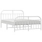 vidaXL Estructura cama metal con cabecero y estribo blanco 140x200 cm vidaXL Estructura cama metal con cabecero y estribo blanco 140x200 cm