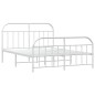 vidaXL Estructura cama metal con cabecero y estribo blanco 140x200 cm vidaXL Estructura cama metal con cabecero y estribo blanco 140x200 cm
