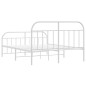 vidaXL Estructura cama metal con cabecero y estribo blanco 140x200 cm vidaXL Estructura cama metal con cabecero y estribo blanco 140x200 cm