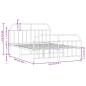 vidaXL Estructura cama metal con cabecero y estribo blanco 140x200 cm vidaXL Estructura cama metal con cabecero y estribo blanco 140x200 cm
