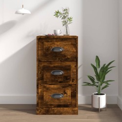vidaXL Aparador de madera contrachapada roble ahumado 36x35,5x67,5 cm