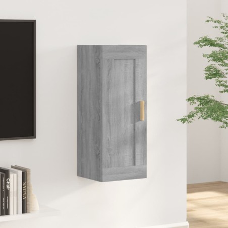 vidaXL Armario de pared madera contrachapada gris Sonoma 35x34x90 cm