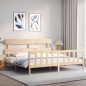 vidaXL Estructura de cama de matrimonio con cabecero madera maciza vidaXL Estructura de cama de matrimonio con cabecero madera maciza