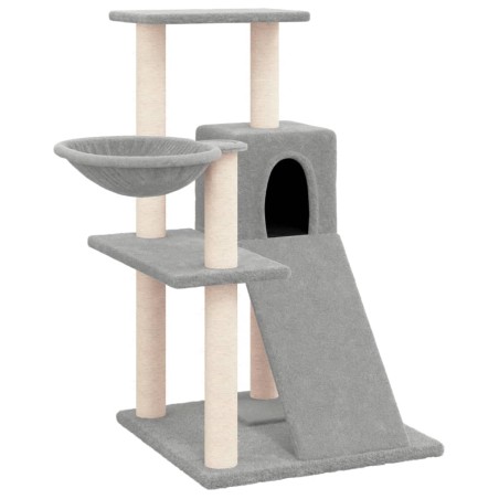 vidaXL Rascador para gatos con postes de sisal gris claro 82 cm