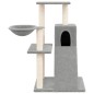 vidaXL Rascador para gatos con postes de sisal gris claro 82 cm vidaXL Rascador para gatos con postes de sisal gris claro 82 cm