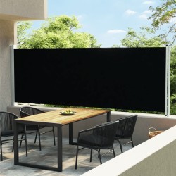 vidaXL Toldo lateral retráctil de jardín negro 160x600 cm