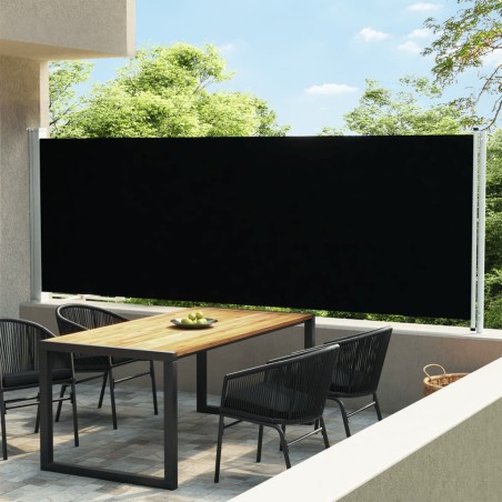 vidaXL Toldo lateral retráctil de jardín negro 160x600 cm
