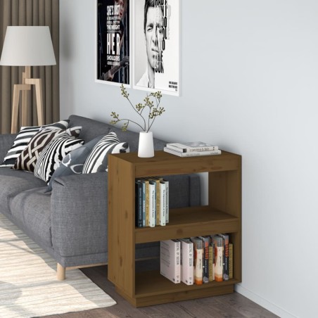 vidaXL Estantería madera maciza de pino marrón miel 60x35x71 cm