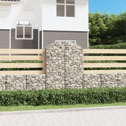 vidaXL Cesta gaviones forma arco hierro galvanizado 100x50x140/160 cm