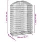 vidaXL Cesta gaviones forma arco hierro galvanizado 100x50x140/160 cm vidaXL Cesta gaviones forma arco hierro galvanizado 100x50x140/160 cm