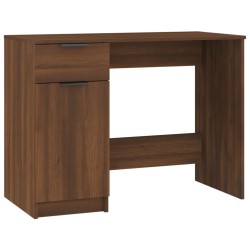 vidaXL Escritorio de madera contrachapada marrón roble 100x50x75 cm