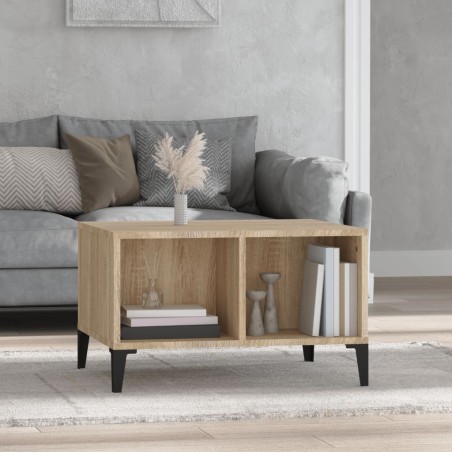vidaXL Mesa de centro madera contrachapada roble Sonoma 60x50x36,5 cm